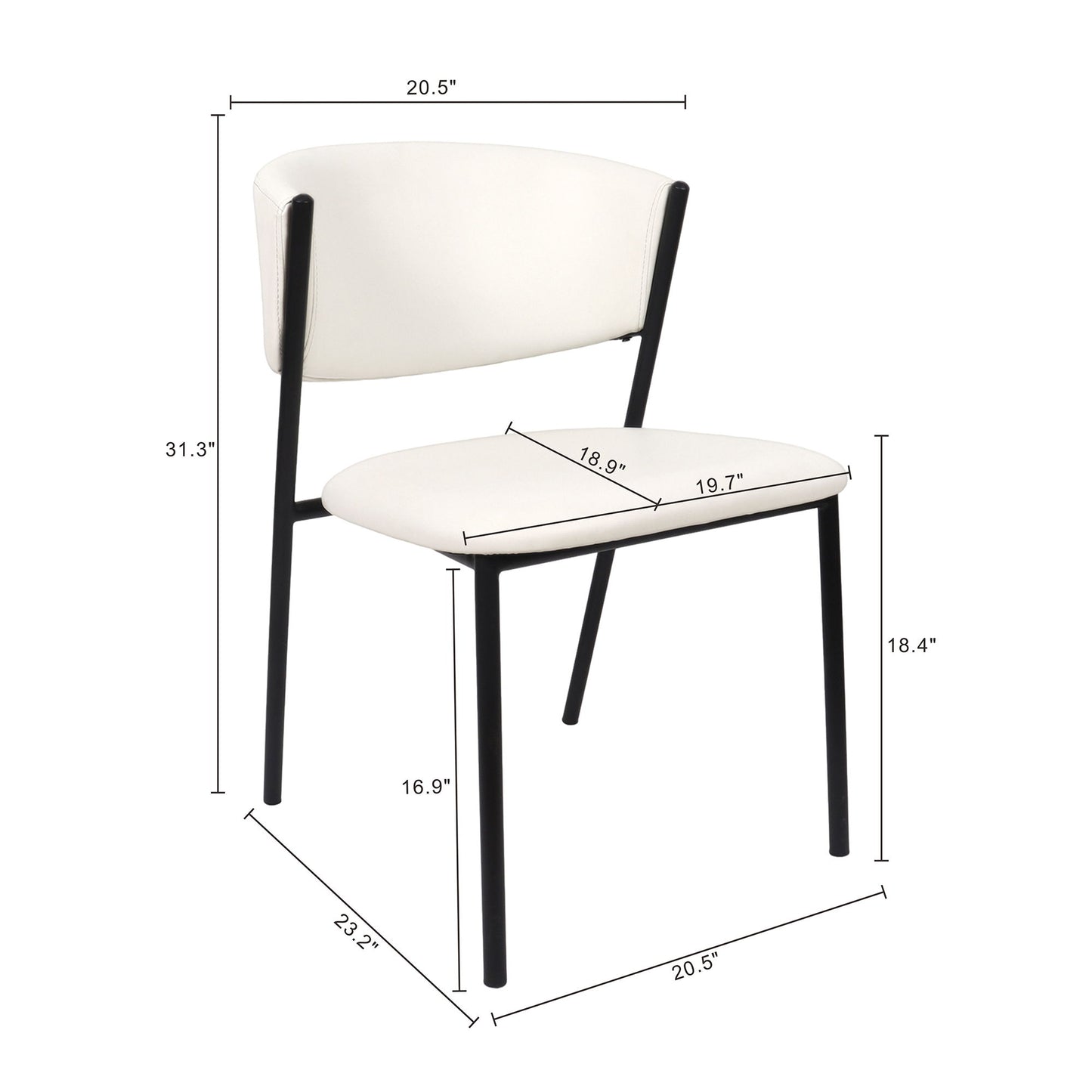 Manhattan Drift - Vegan Leather Metal Side Chair (Set of 4)