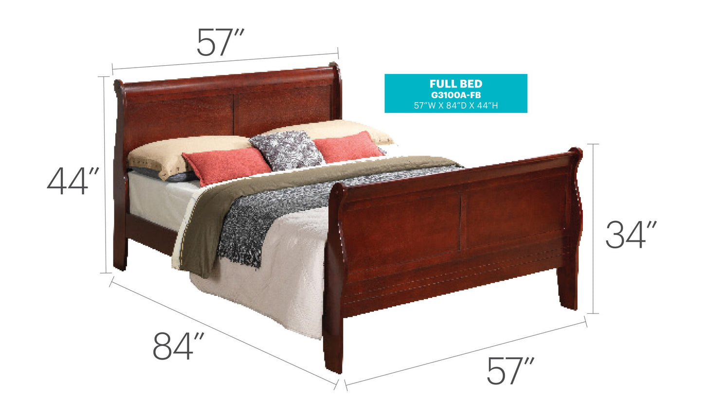 Glory Furniture - Louis Phillipe - Sleigh Bed