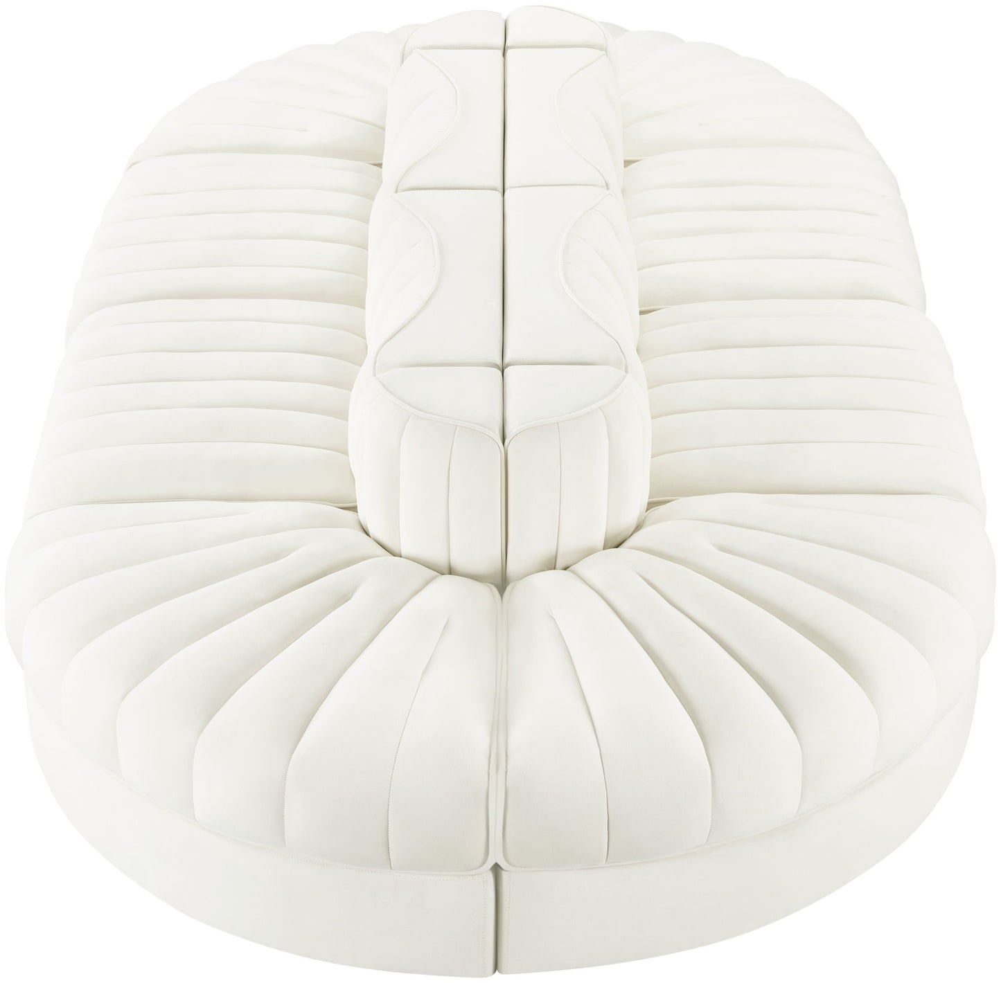 Rummi - Oval Velvet Performance Fabric Upholstered 8 Piece Modular Sectional