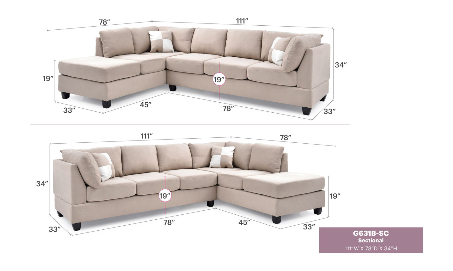 Glory Furniture - Malone - Sectional