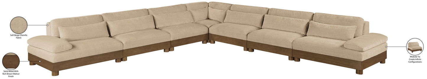 Turin - Chenille Fabric Upholstered Modular Sectional - Beige