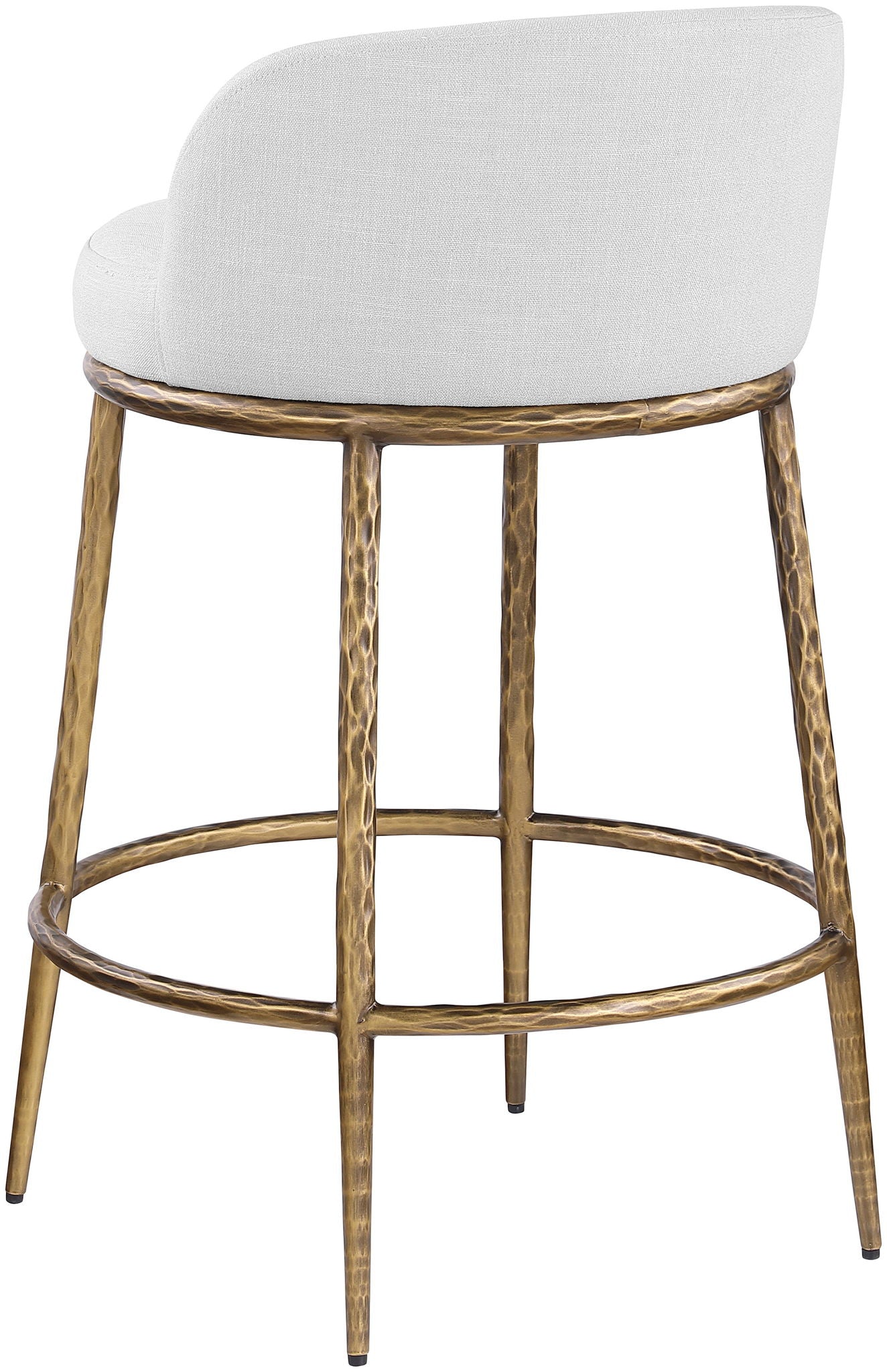 Ferro - Upholstered Counter Stool With Brushed Gold Base