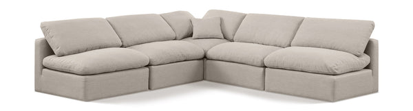 Indulge - Linen 5 Piece Modular Corner Armless Sectional