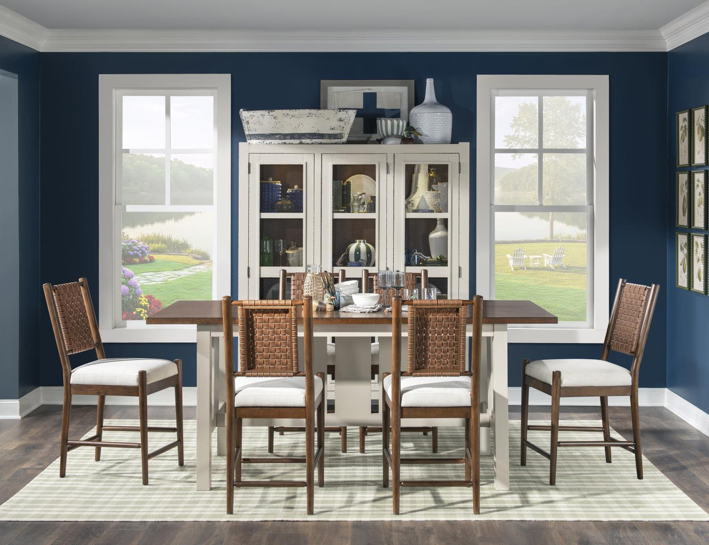 Lake House - Counter Height Trestle Table - Sailcloth And Pinecone