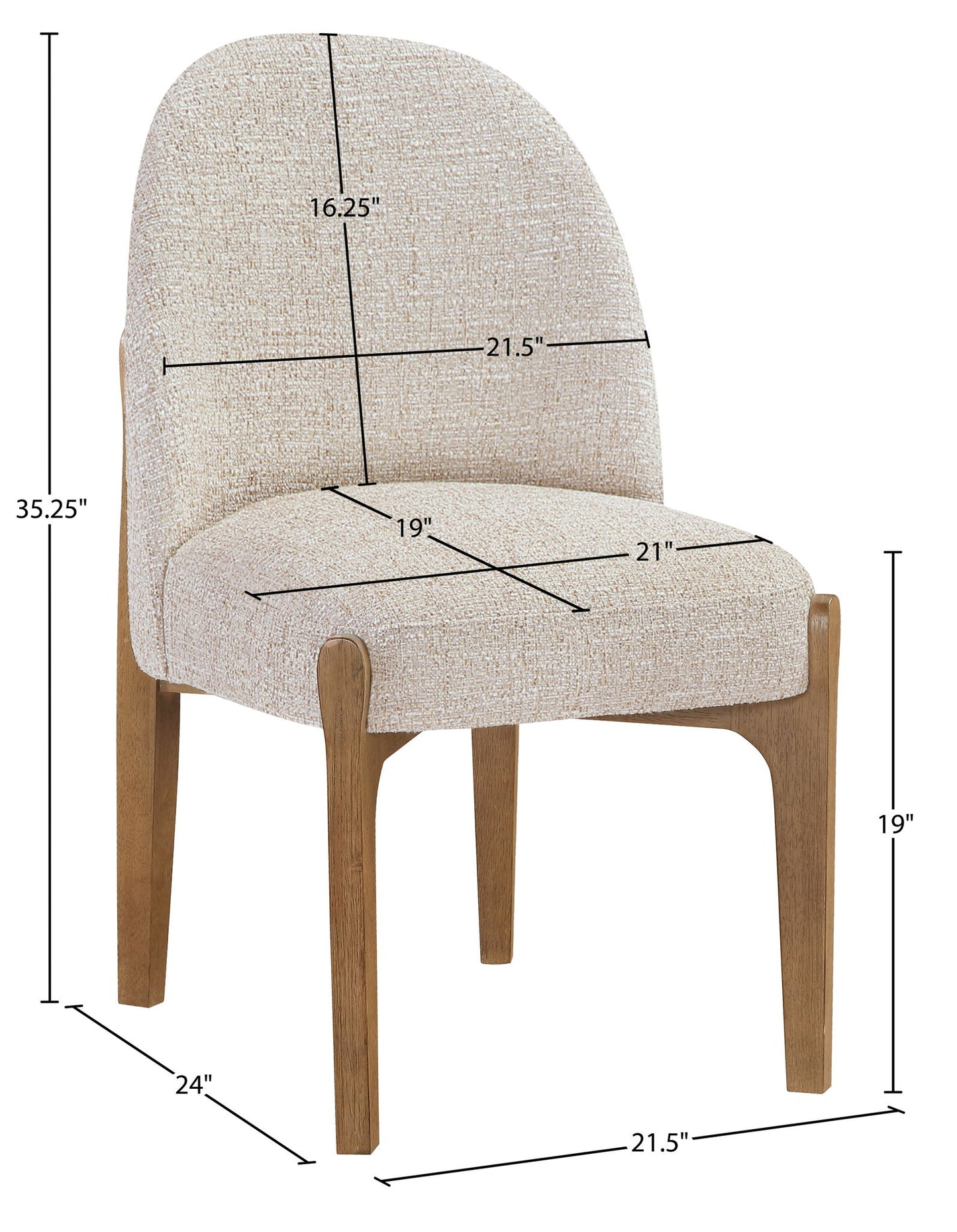 Torino - Upholstered Dining Chair With Brushed Brown Base (Set of 2)