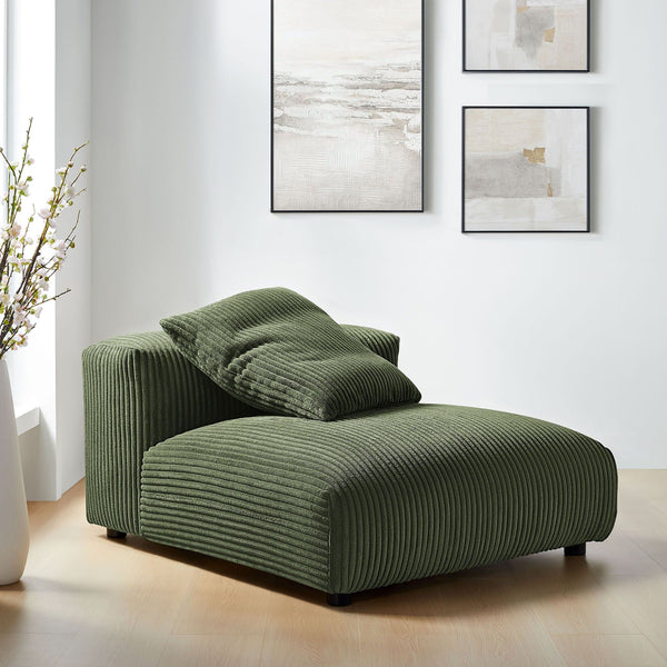 Solace Modular Corduroy Upholstered Armless Chair - Fern