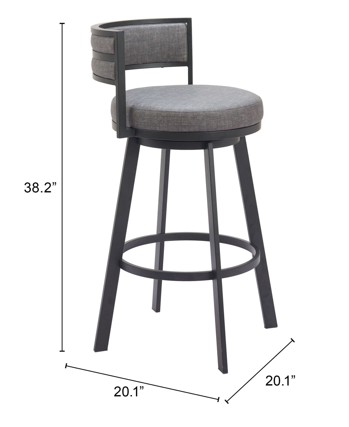 Gimsby - Swivel Barstool - Gray