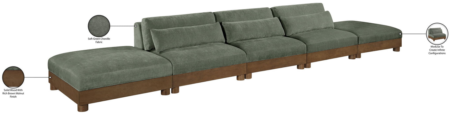 Turin - Chenille Fabric Upholstered Modular Sectional - Green