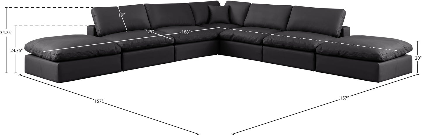 Comfy - 7 Piece Faux Leather Modular Corner Sectional