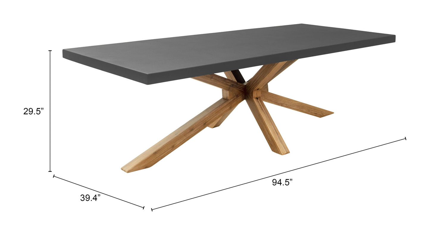 Suan - Outdoor Rectangular Dining Table - Gray
