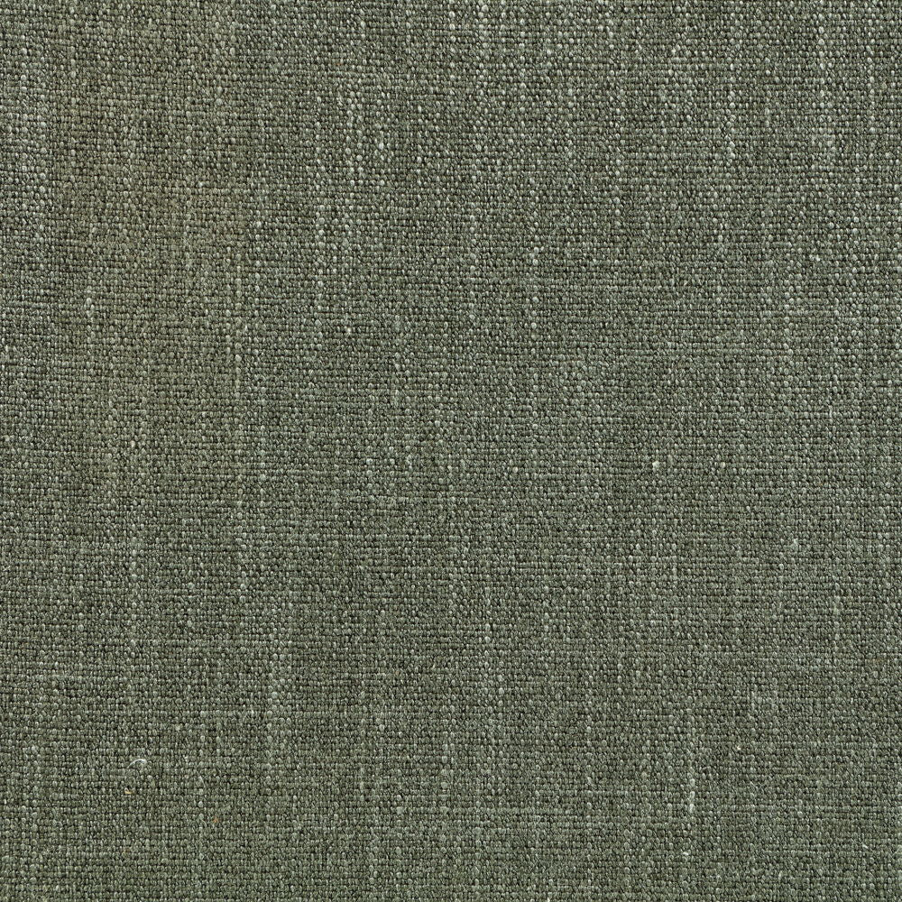 Larea - Linen Textured Fabric Upholstered Ottoman - Walnut Base