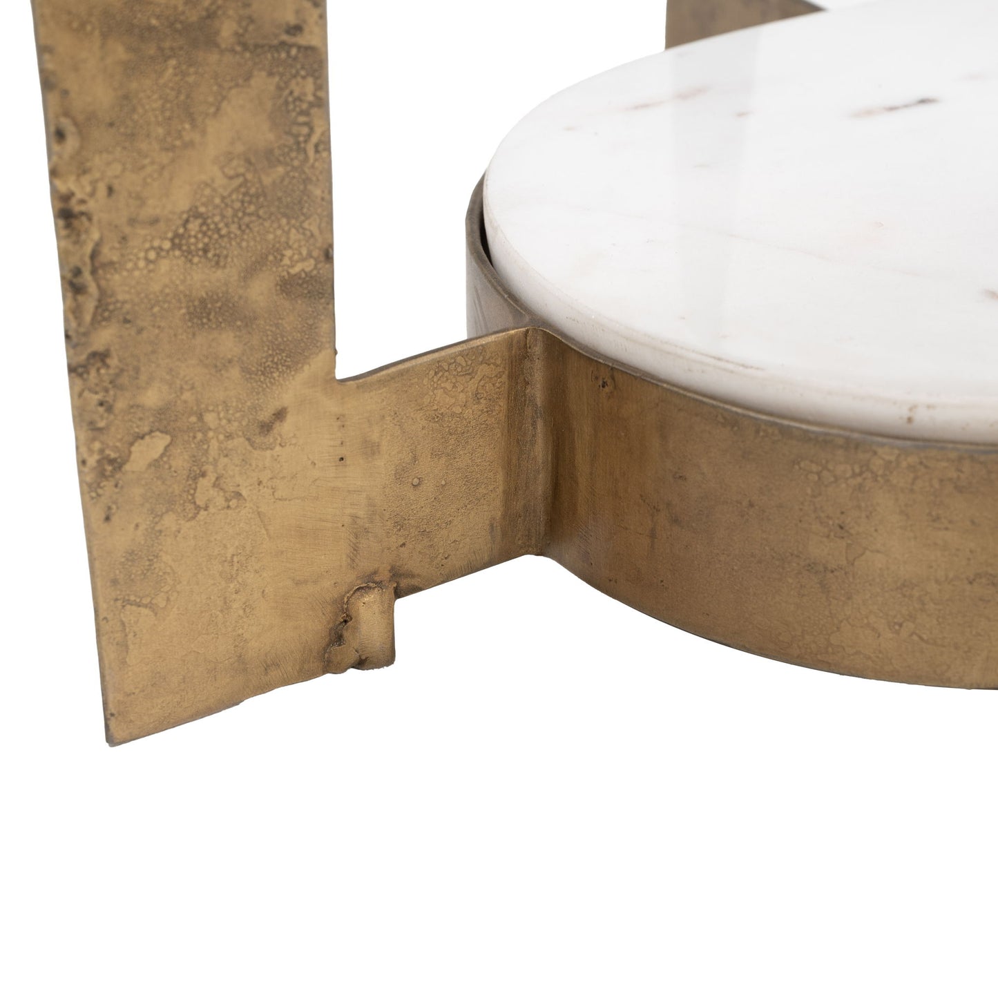 Orion - Accent Table - White / Brass