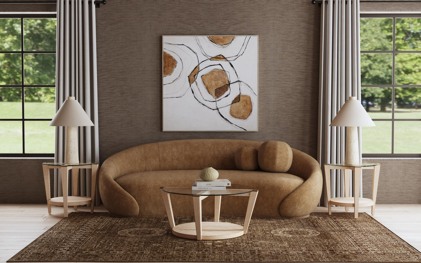 Rhetoric Canvas Art - White / Light Brown