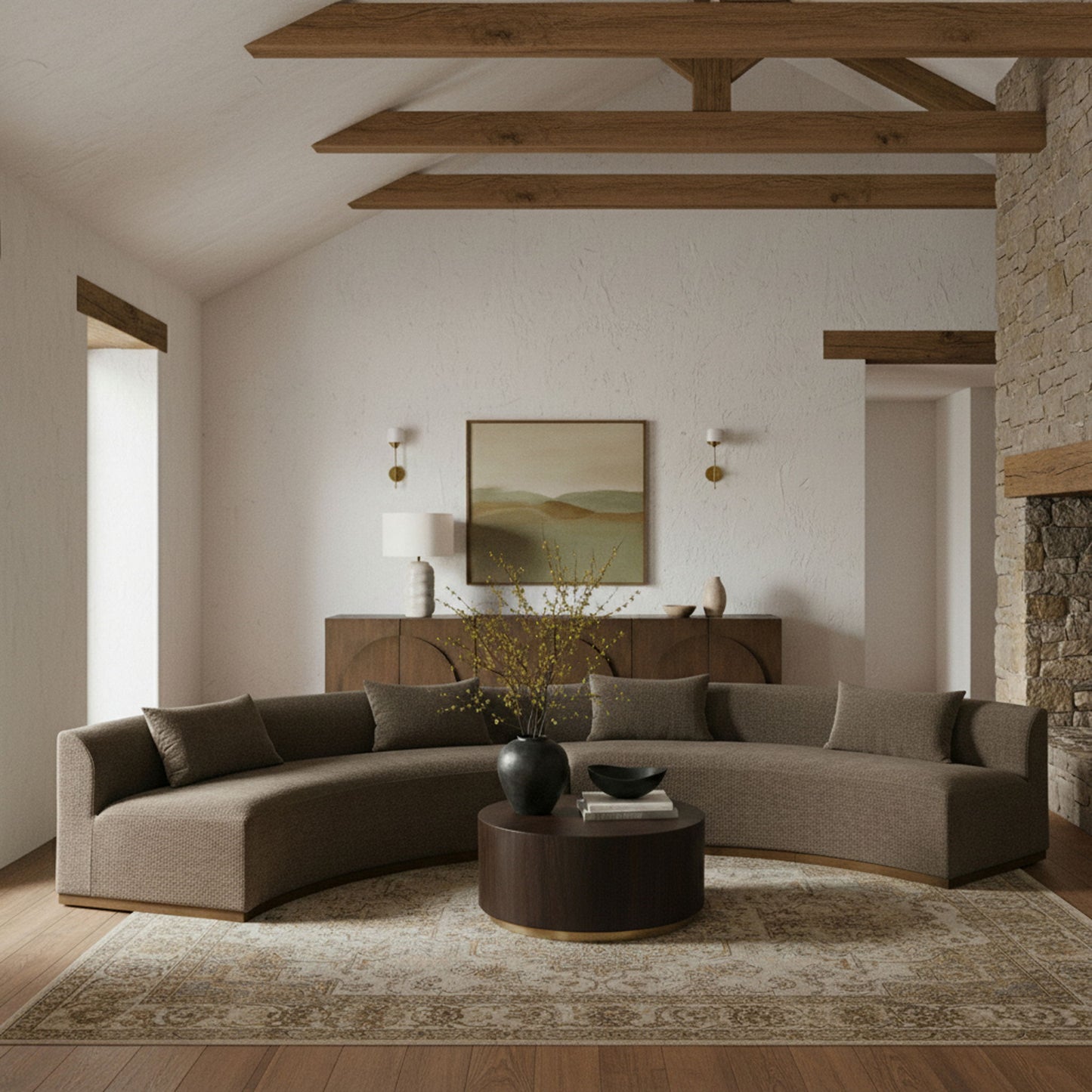 Avanti - 182.5" Chenille Fabric Upholstered 2 Piece Modular Sectional