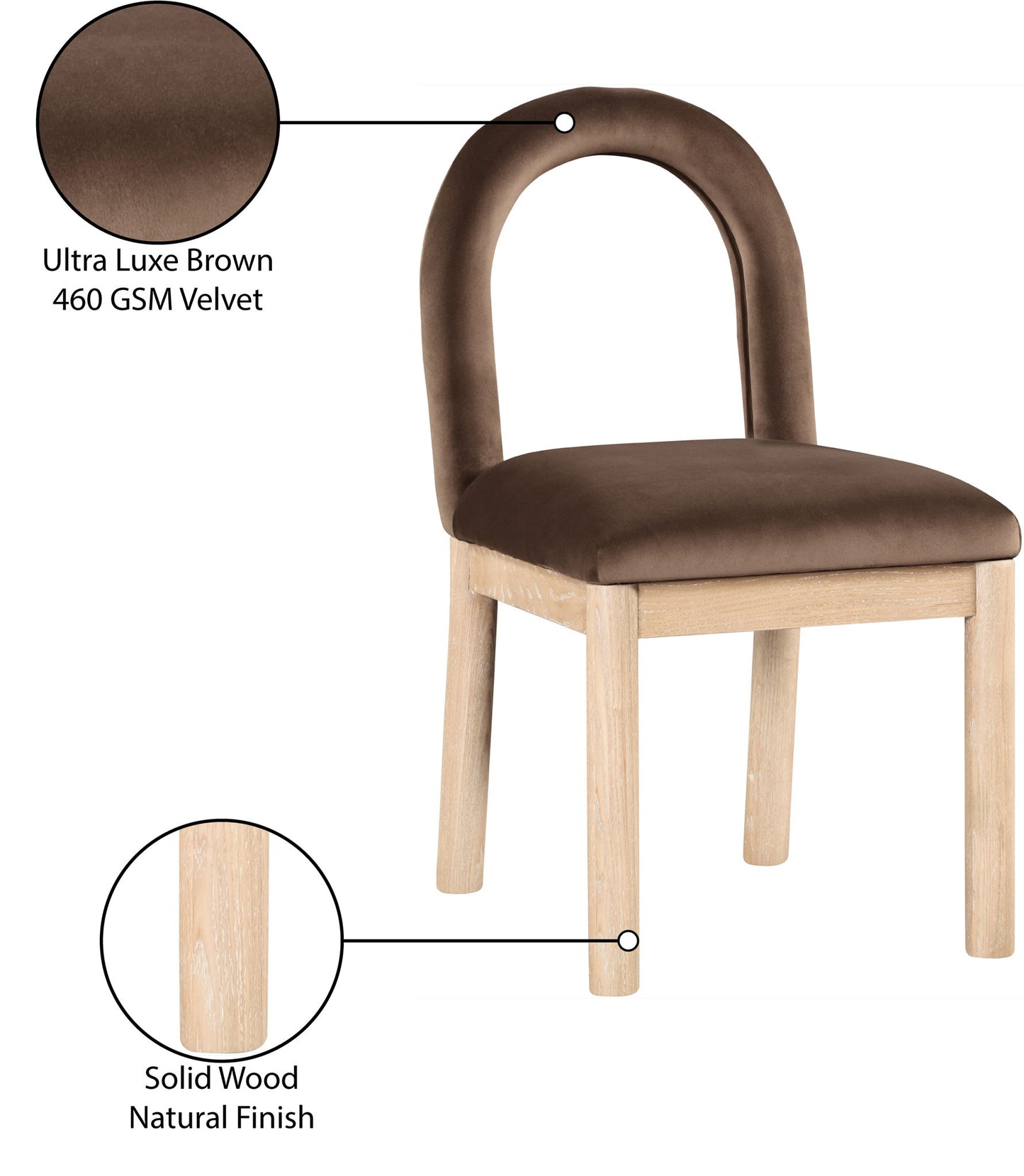 Conrad - Velvet Dining Chair With Natural Legs