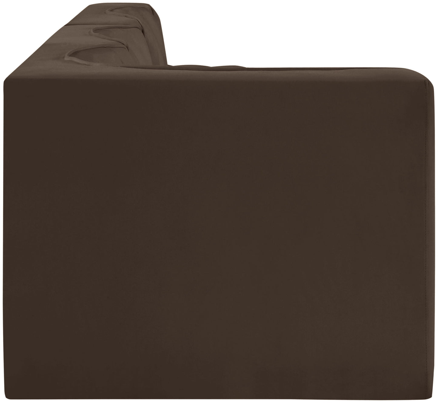 Rummi - Velvet Performance Fabric Upholstered 4 Piece Modular Sectional With Reverse Corner Chair