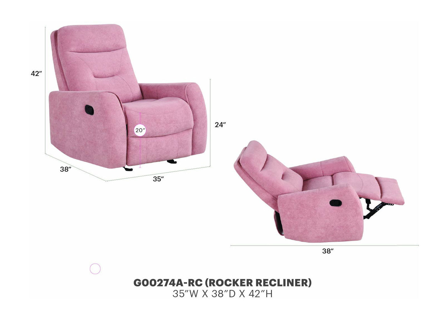 Glory Furniture - Paterson - Swivel Recliner