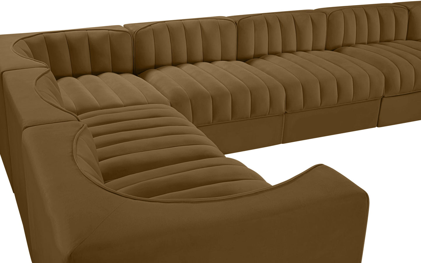 Rummi - Velvet Performance Fabric Upholstered 10 Piece Modular Sectional