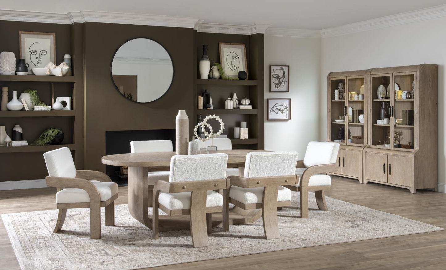 Flow - Complete Oval Dining Table - Sandstone