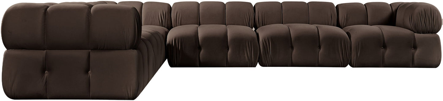 Orin - L-Shaped Velvet 6 Piece Modular Sectional