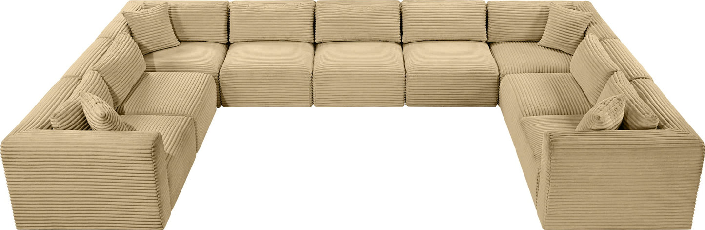 Shaggy - Fabric 9 Piece Modular U-Shaped Sectional