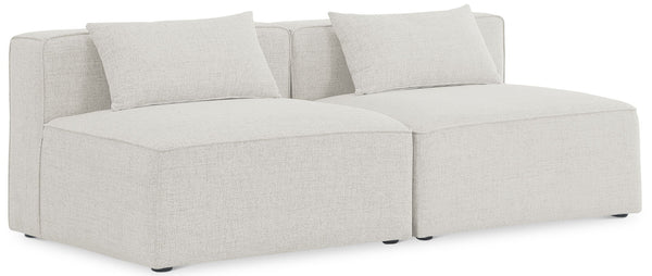 Cube - Linen Modular 2 Seat Armless Sofa
