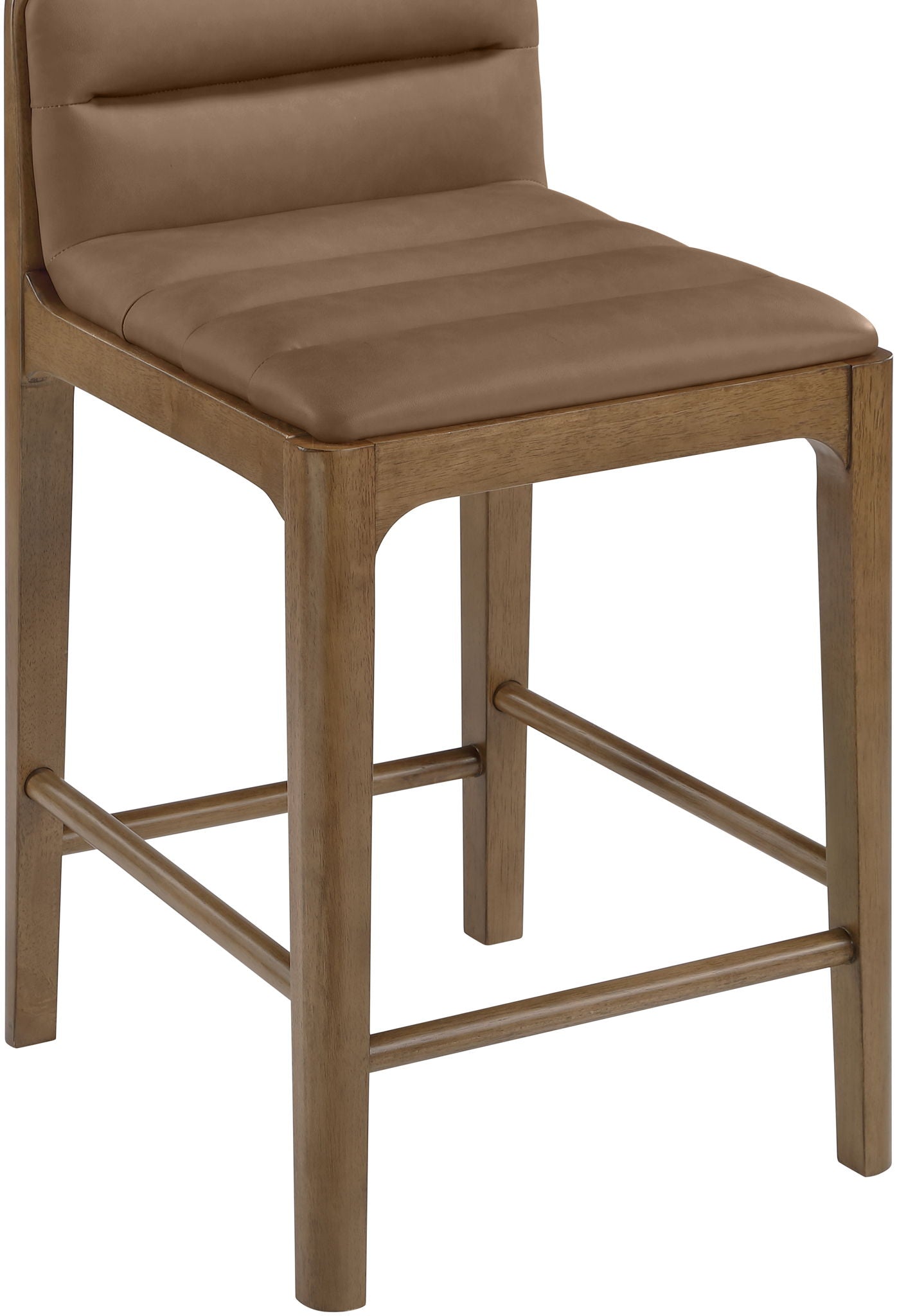 Ellis - Vegan Leather Upholstered Counter Stool (Set of 2) - Brown Base