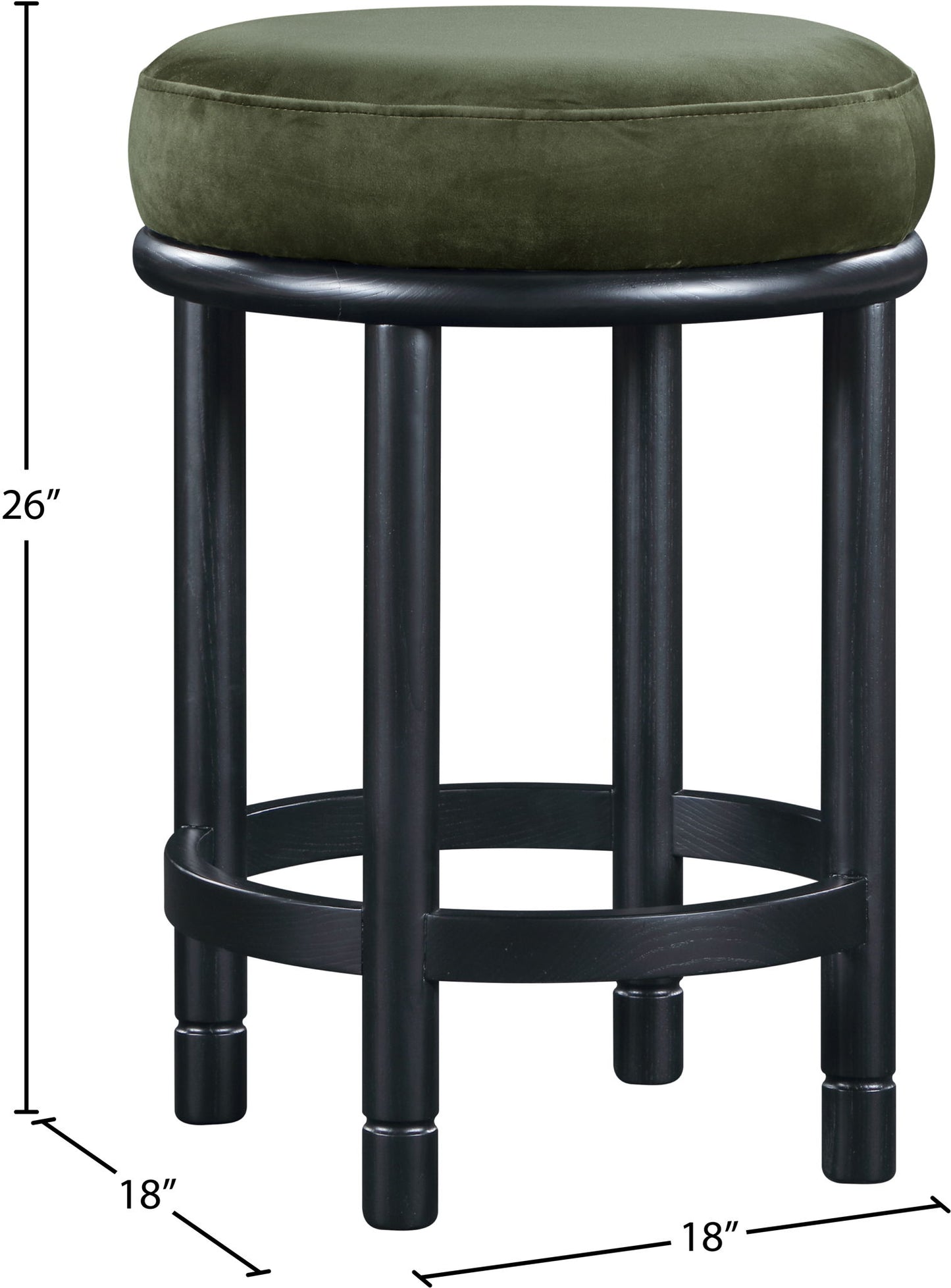 Monette - Counter Stool With Black Base
