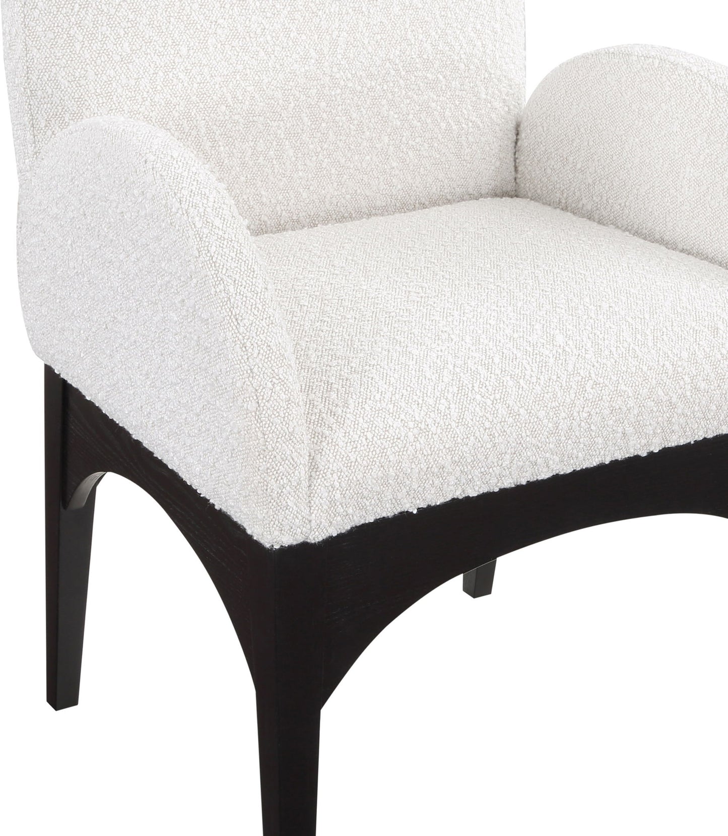 Waldorf - Boucle Dining Arm Chair With Black Legs
