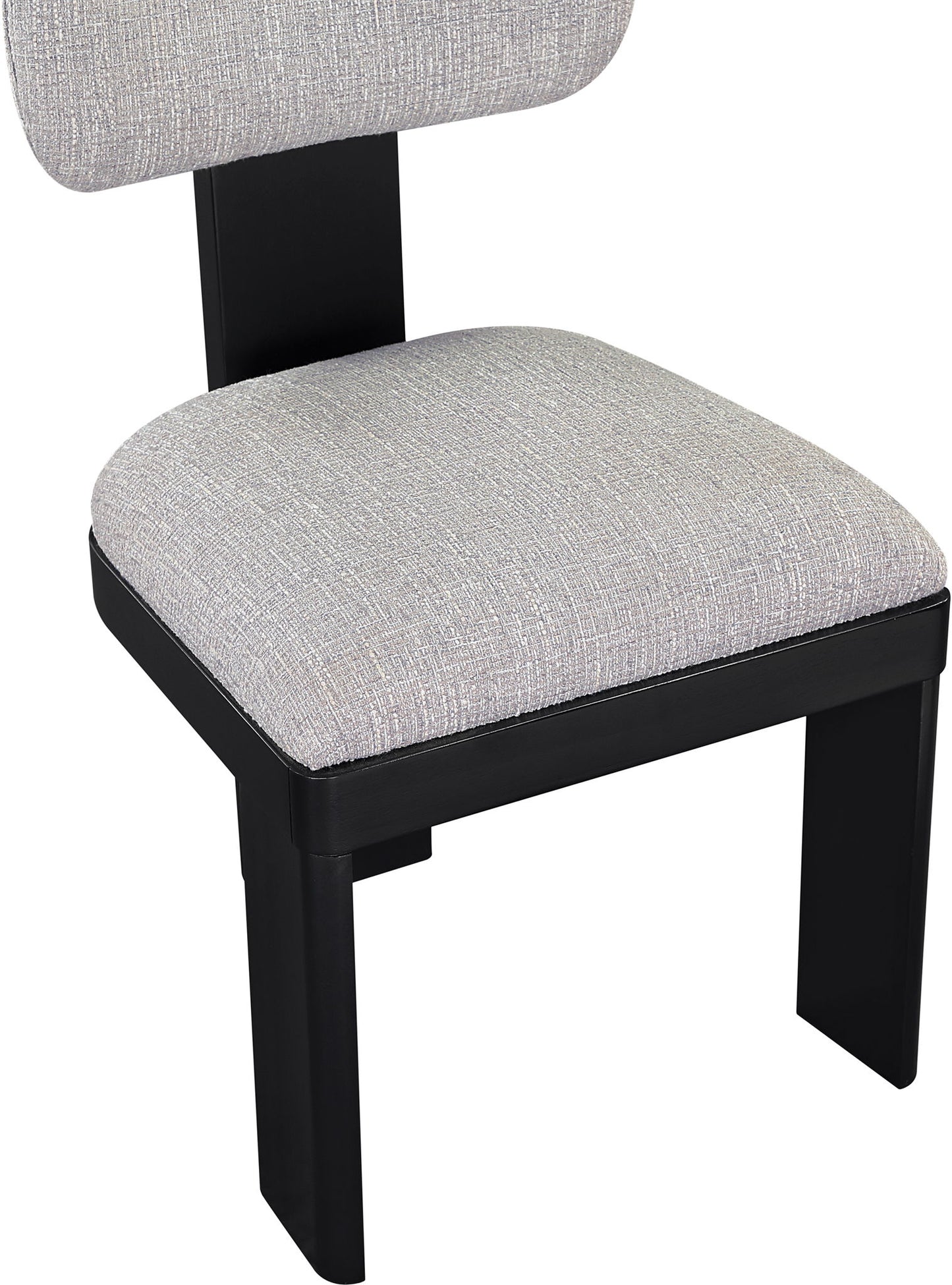 Timbra - Linen Textured Fabric Upholstered Dining Chair (Set of 2) - Black Base