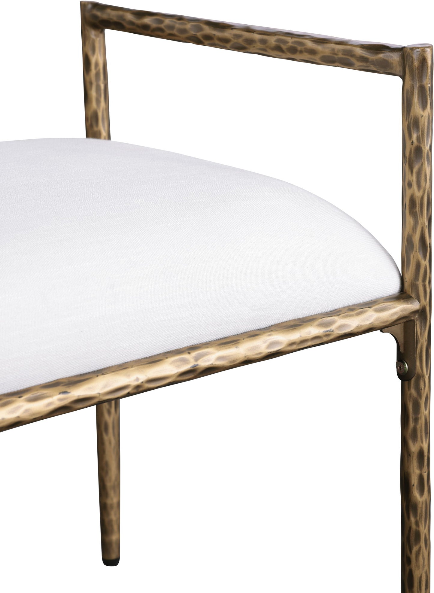 Axis - Linen Textured Cream Fabric Upholstered Bench