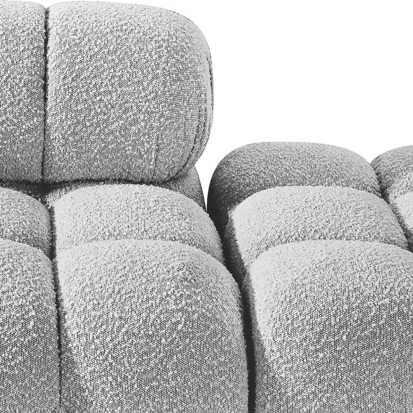 Ames - 4 Piece Boucle Upholstered Modular Sofa With 2 Backless Seats