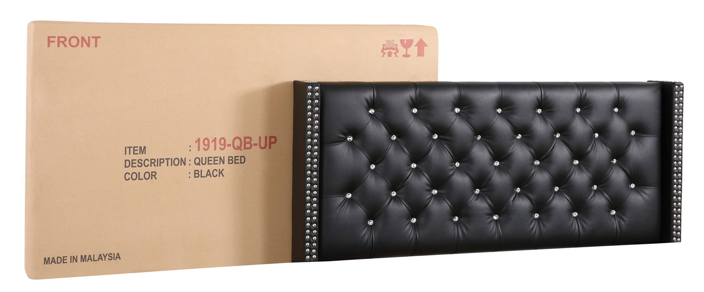 Glory Furniture - Julie - Faux Crystals Tufted Upholstered Bed