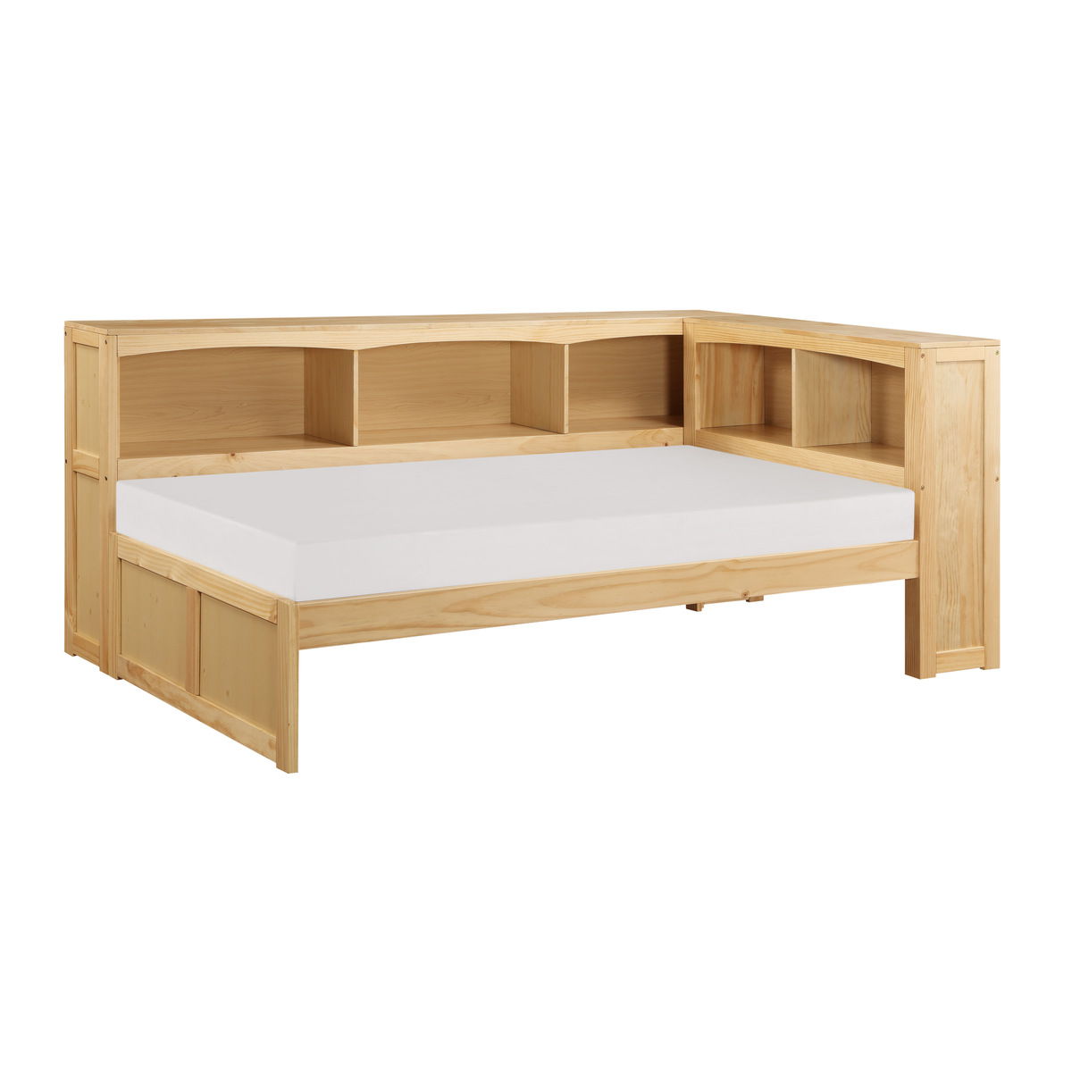 Bartly Twin Bookcase Corner Platform Bed