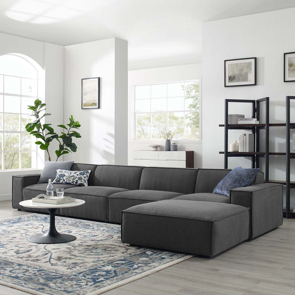 Restore 5-Piece Sectional Sofa - Charcoal