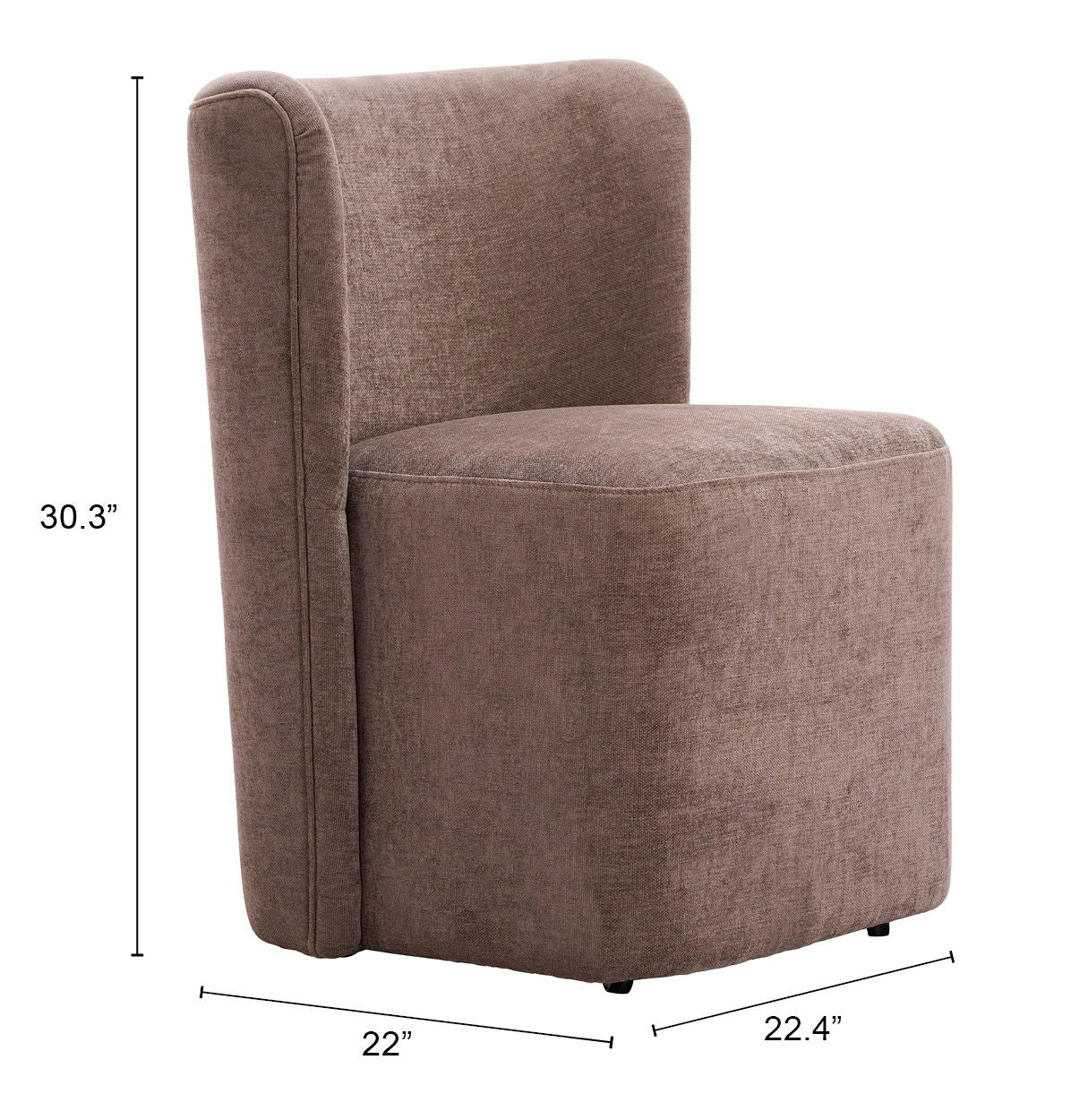 Bambun - Dining Chair With Wheels - Brown