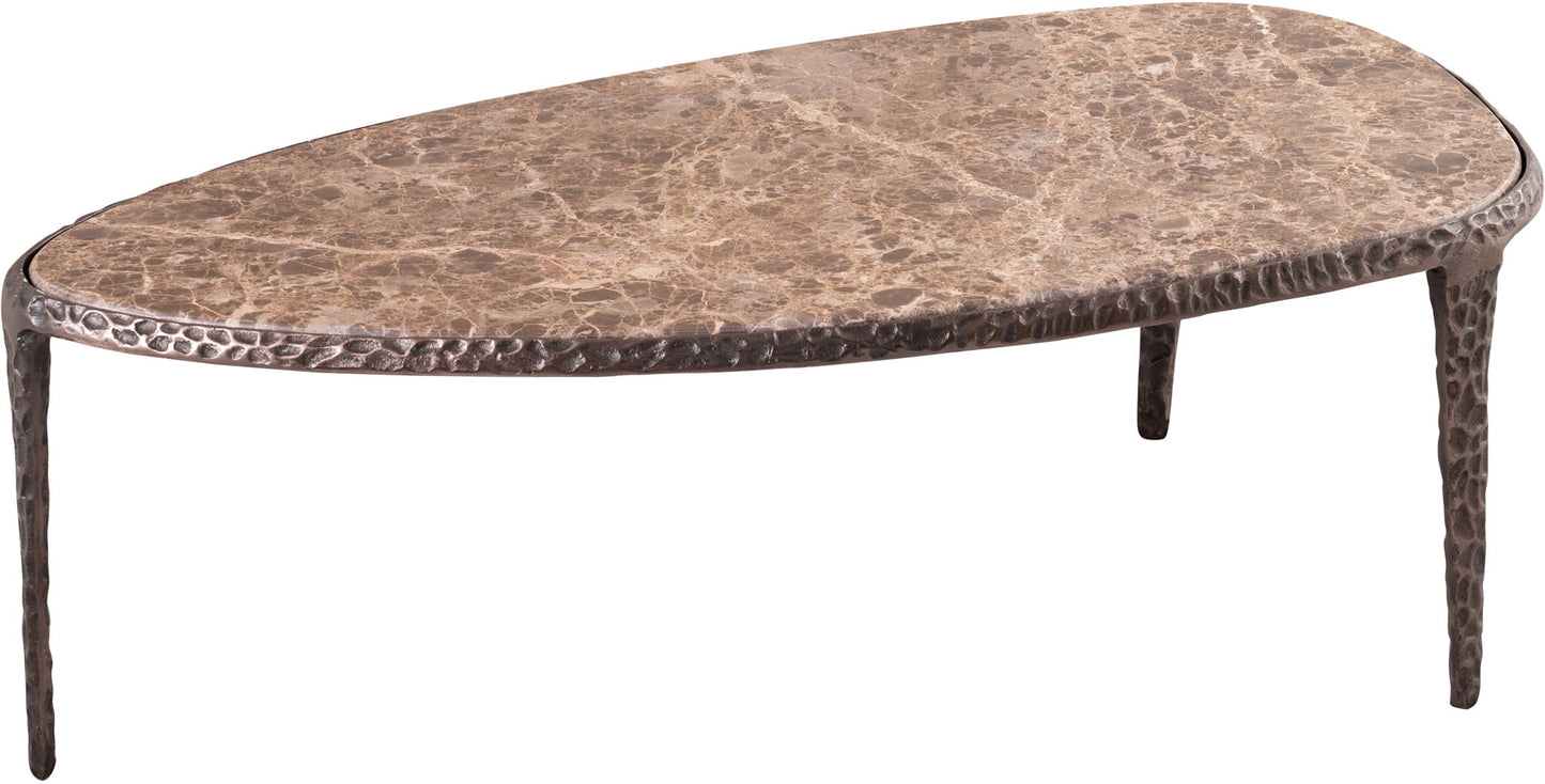 Gild - Aluminum Base And Genuine Marble Top Table - Bronze Finish
