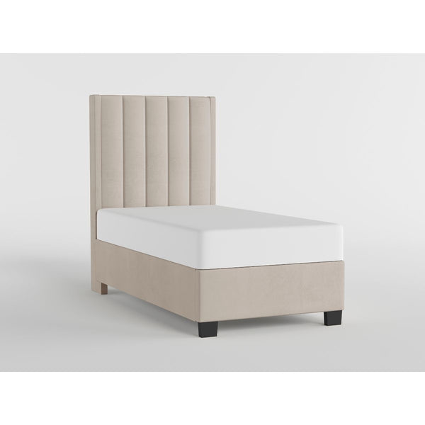 39" Beige Microfiber Platform Bed
