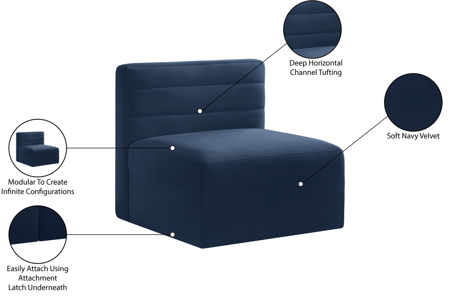 Quincy - Modular Armless Chair