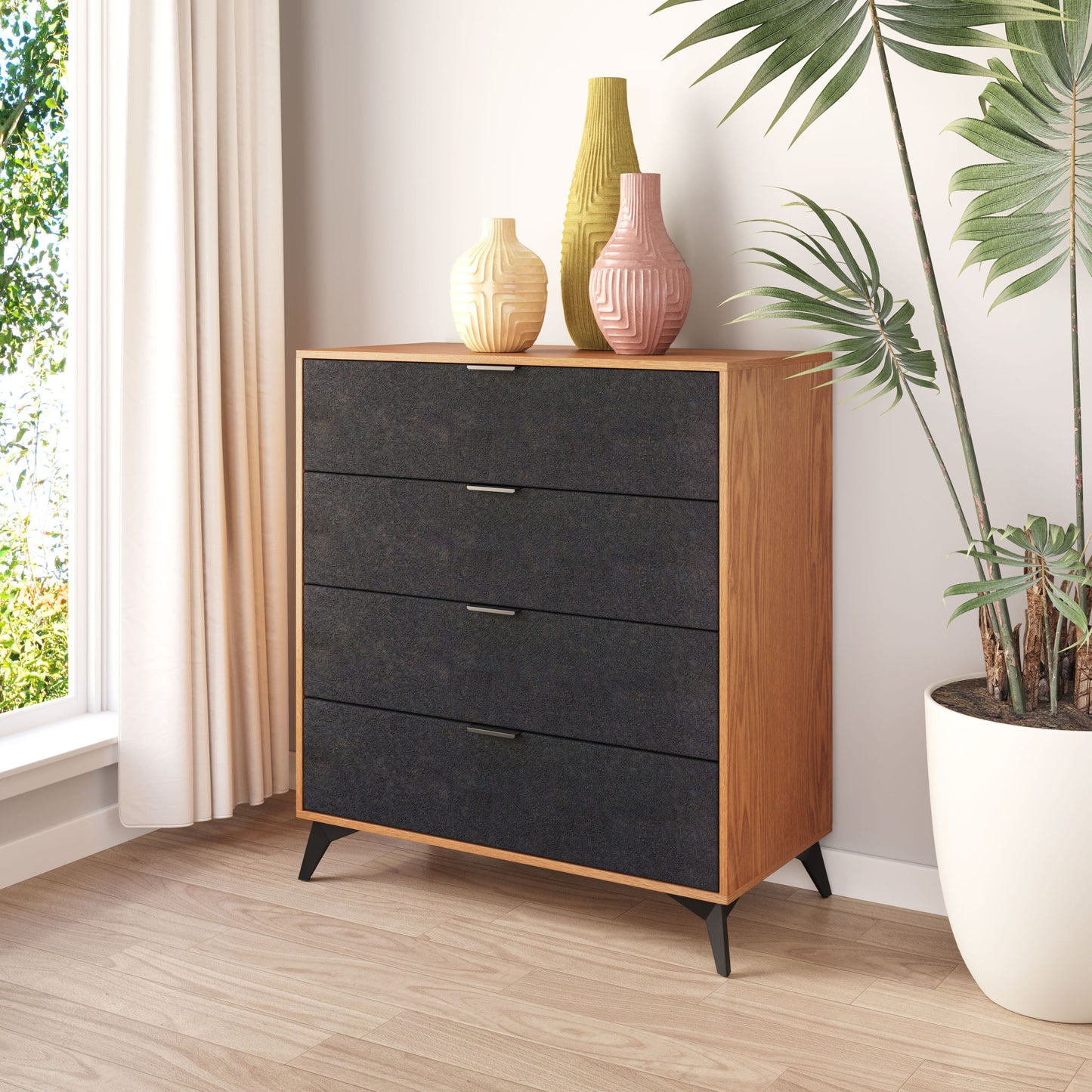 Zarif - Chest - Black / Walnut