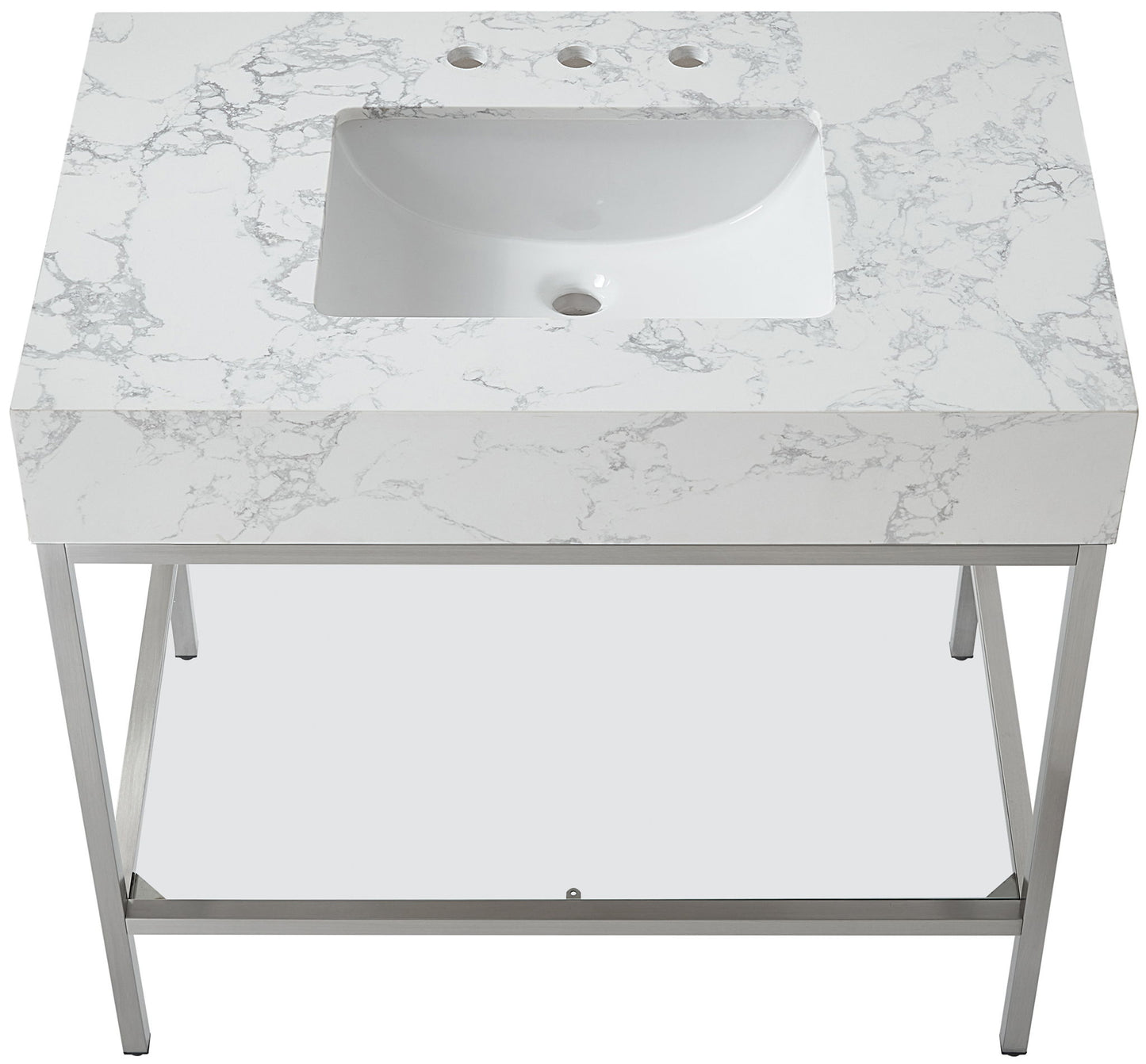 Marmo - Engineered Marble Bathroom Vanity With Chrome Base