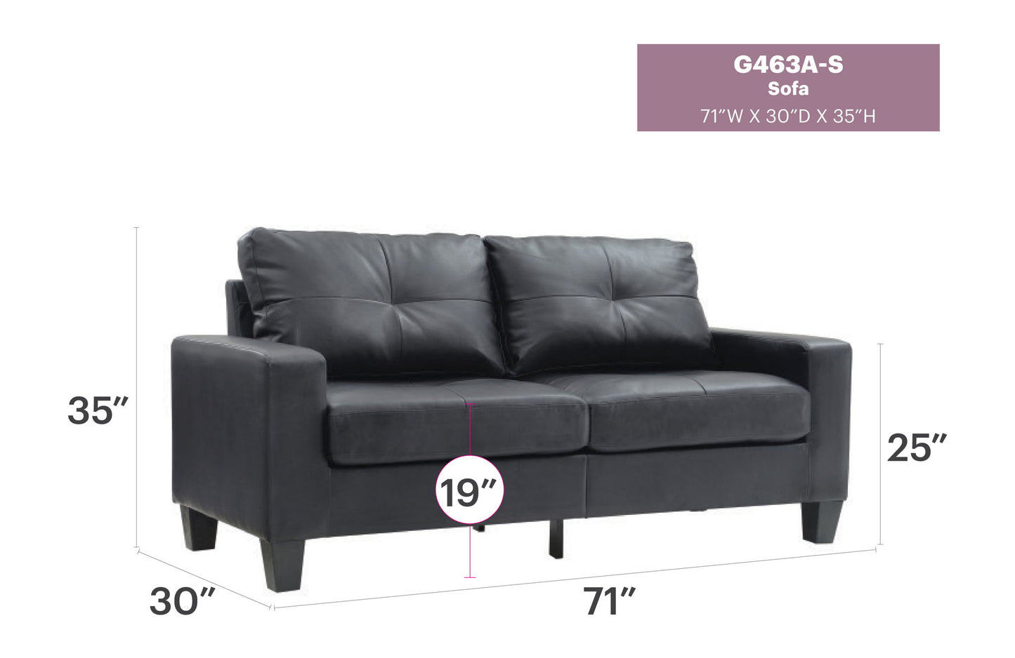 Glory Furniture - Newbury - Fabric Sofa