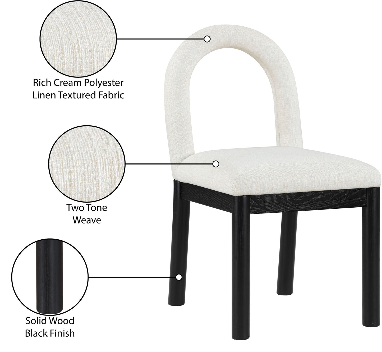 Conrad - Linen Dining Chair With Black Legs