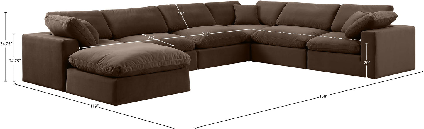 Comfy - 7 Piece Velvet Modular Sectional With Chaise