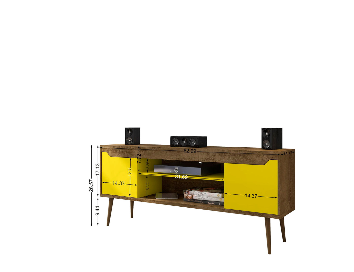 Manhattan Bradley - TV Stand With Rustic Brown Base