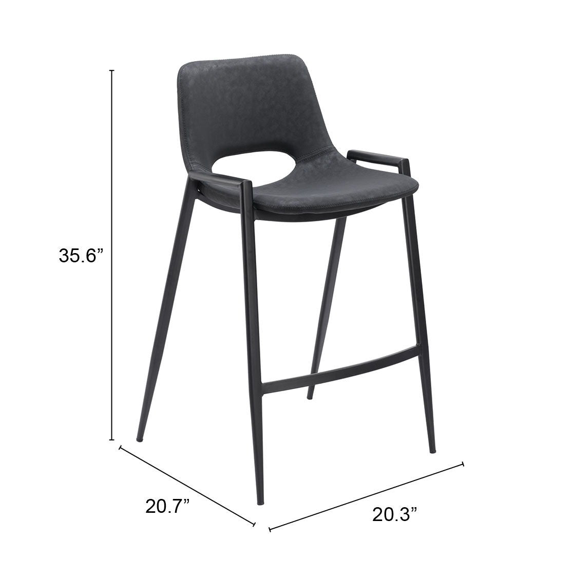 Desi - Counter Chair With Black Legs (Set of 2)