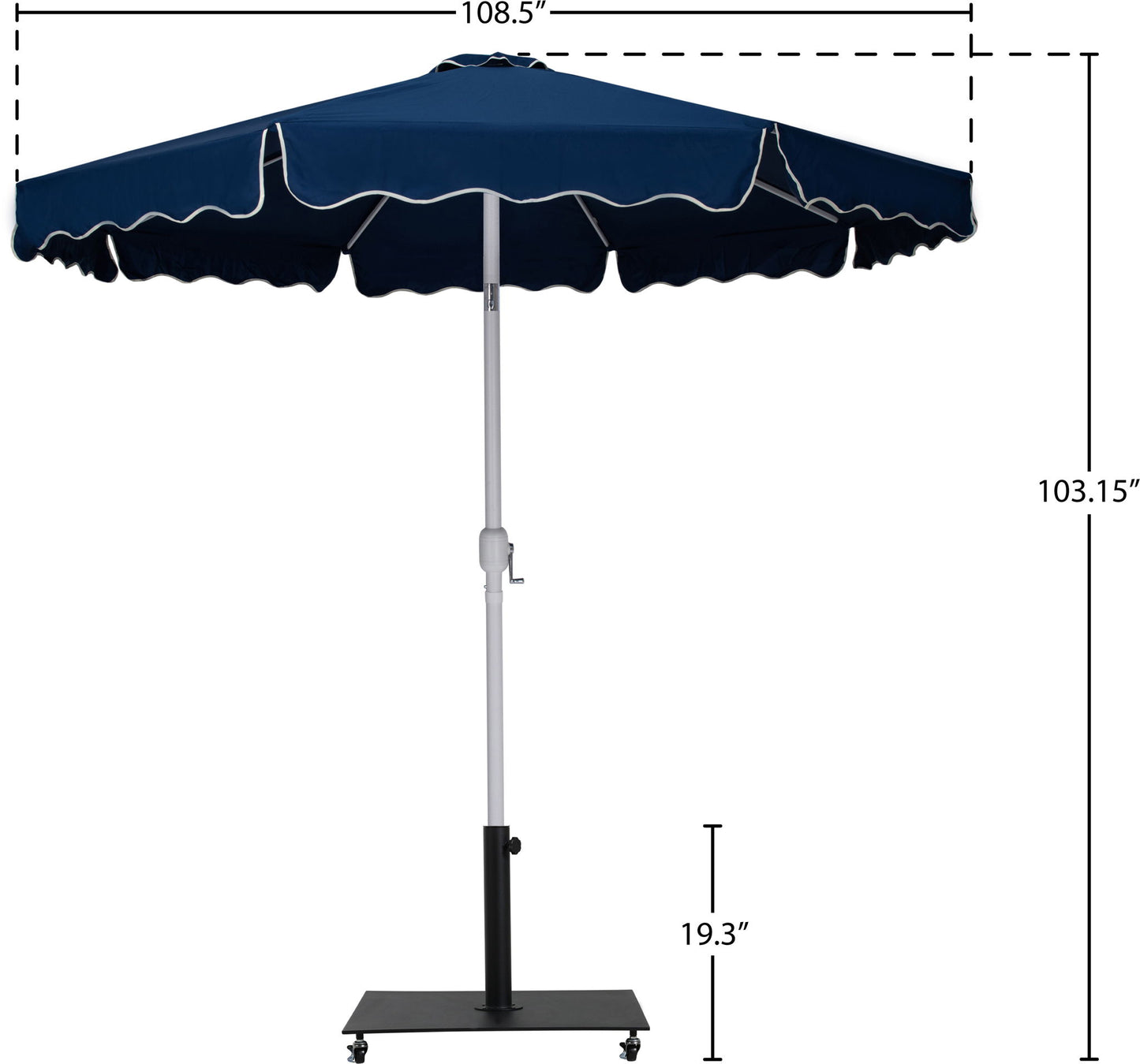 Amalfi - Aluminum Patio Umbrella - Black Base / White Pole