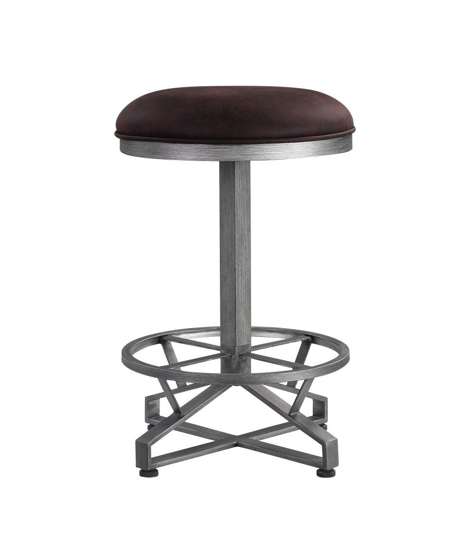 Evangeline - Counter Height Stool (Set of 2) - Rustic Brown Fabric & Black