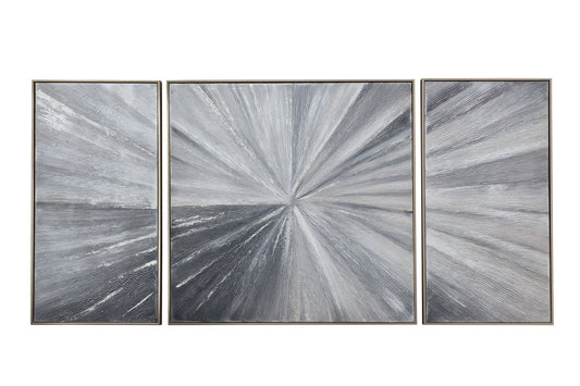 Cambric Canvas Art (Set of 3) - Dark Gray