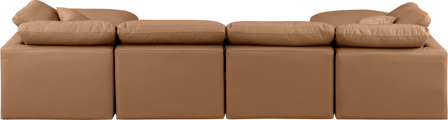 Indulge - Faux Leather 6 Piece Modular Double Chaise Sectional